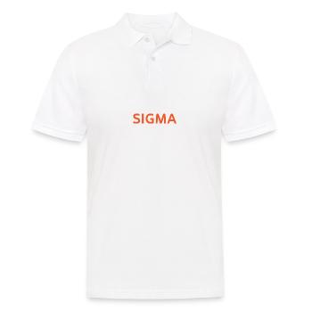 sigma wort - Männer Poloshirt - Weiß - Vorne - Kai (181cm)