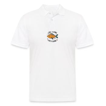 T-shirt Love fishing Fisherman Fan Fishing Gift Idea - Men's Polo Shirt - white - Front - Kai (181cm)