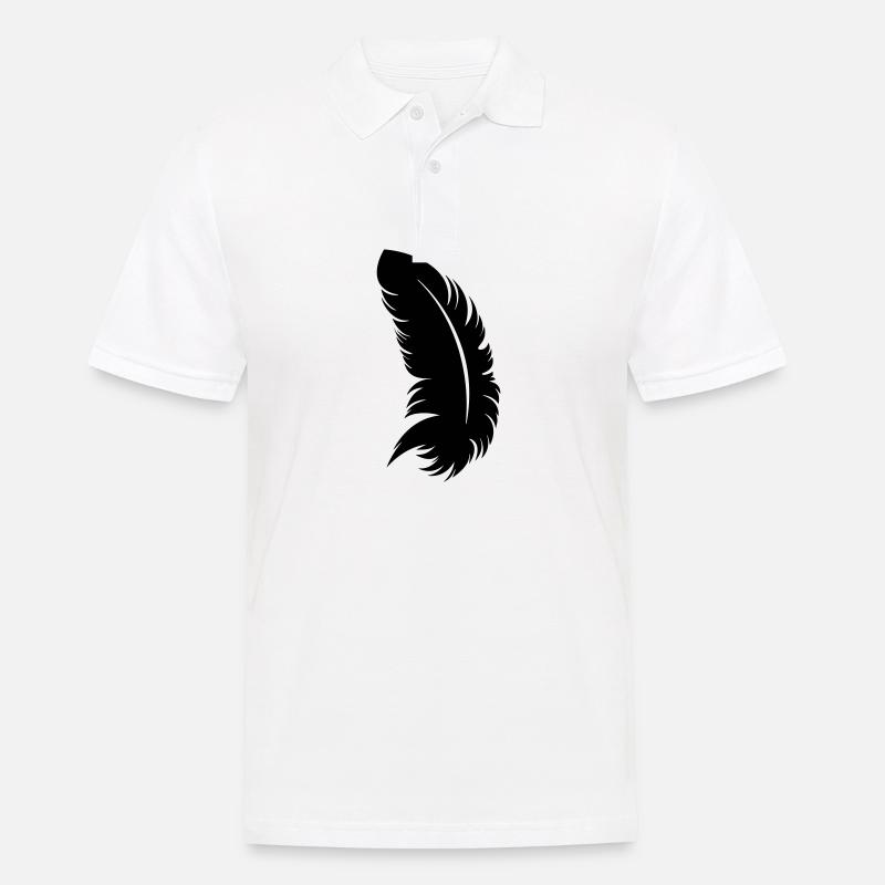 Feder - Männer Poloshirt - Weiß