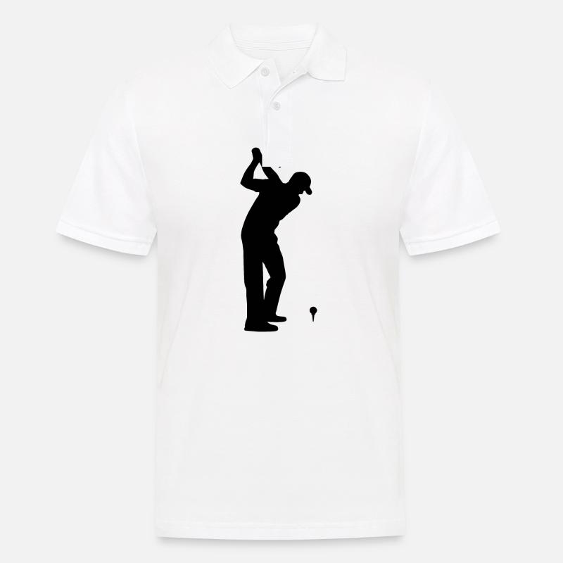 Golf Golfer Golfspieler Golfplatz - Männer Poloshirt - Weiß