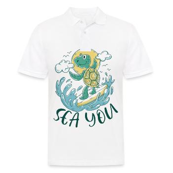 Surfing - Sea you - Men's Polo Shirt - white - Front - Kai (181cm)