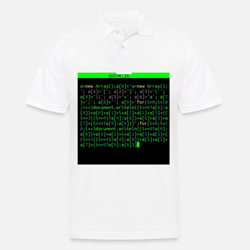 quine javascript - Men's Polo Shirt - white