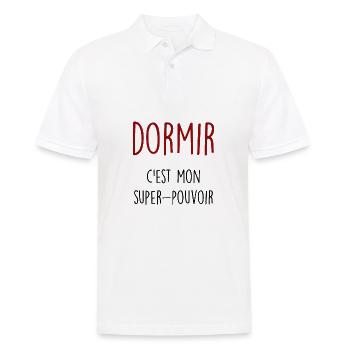 dormir c'est mon super pouvoir - Polo Homme - blanc - Devant - Kai (181cm)