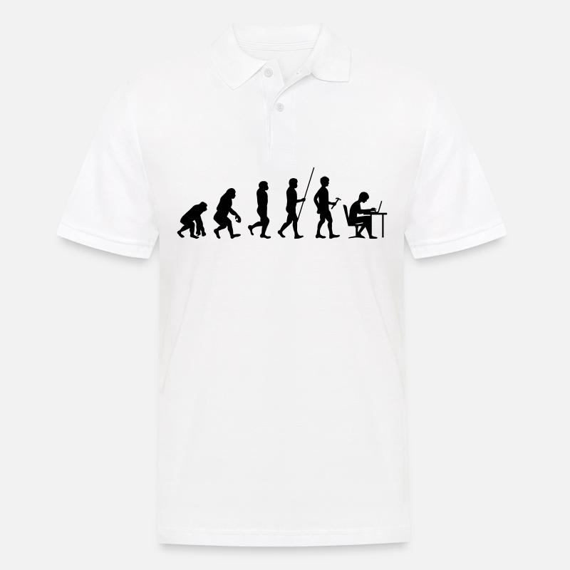 évolution - Polo Homme - blanc