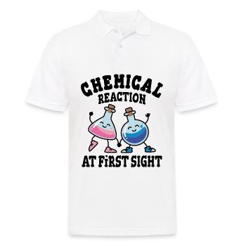 Chemical reaction at first sight - Men's Polo Shirt - white - Front - Kai (181cm)