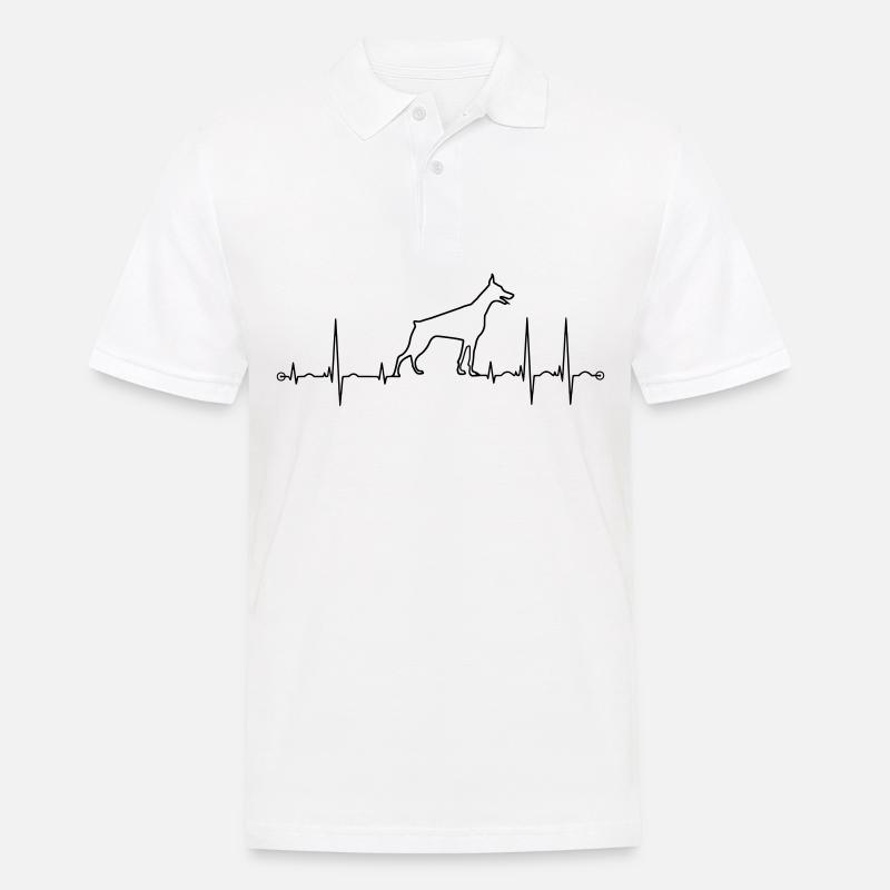 ekg dobermann - Männer Poloshirt - Weiß