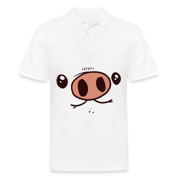 Pig costume - Men's Polo Shirt - white - Front - Kai (181cm)