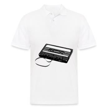 Cassette Rétro Vintage - Polo Homme - blanc - Devant - Kai (181cm)
