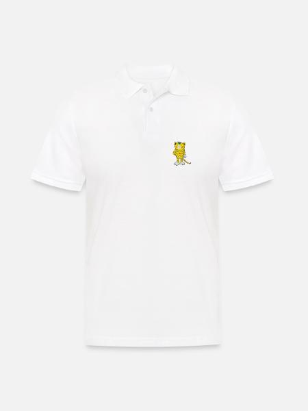 Janosch Kleiner Tiger Stick - Männer Poloshirt - Weiß