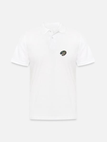 Embroidered colour palette - Men's Polo Shirt - white