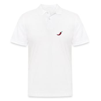 Chili bestickt - Männer Poloshirt - Weiß - Vorne - Kai (181cm)
