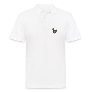 Ente bestickt - Männer Poloshirt - Weiß - Vorne - Kai (181cm)