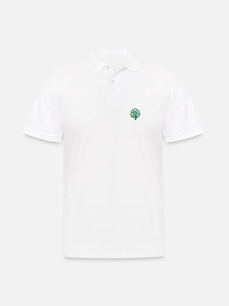 Baum bestickt - Männer Poloshirt - Weiß