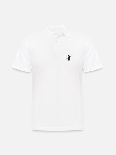 Katze - Männer Poloshirt - Weiß