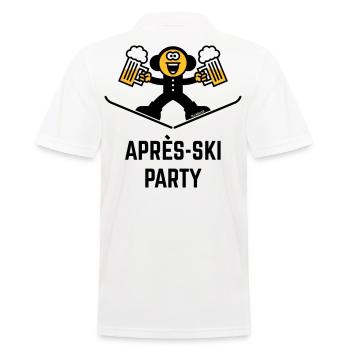 Après-Ski Party (Bier / Karikatur / 3C) - Männer Poloshirt - Weiß - Hinten - Kai (181cm)