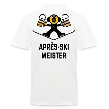 Après-Ski Meister (Bier / Karikatur / 3C) - Männer Poloshirt - Weiß - Hinten - Kai (181cm)