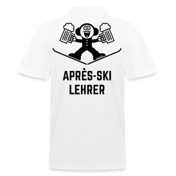 Après-Ski Lehrer (Bier / Karikatur / 1C) - Männer Poloshirt - Weiß - Hinten - Kai (181cm)