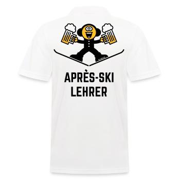 Après-Ski Lehrer (Bier / Karikatur / 3C) - Männer Poloshirt - Weiß - Hinten - Kai (181cm)