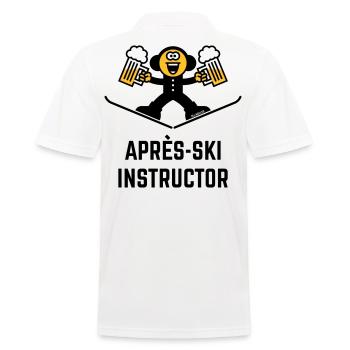 Après-Ski Instructor (Bier / Karikatur / 3C) - Männer Poloshirt - Weiß - Hinten - Kai (181cm)