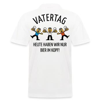Vatertag – Bier Im Kopf (Karikatur Tanz / 5C / B) - Männer Poloshirt - Weiß - Hinten - Kai (181cm)