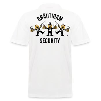Bräutigam Security (JGA / Karikatur / Tanz / 3C B) - Männer Poloshirt - Weiß - Hinten - Kai (181cm)