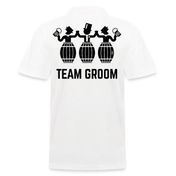 Team Groom (Junggesellenabschied / Bierfässer / B) - Männer Poloshirt - Weiß - Hinten - Kai (181cm)