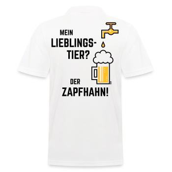 Mein Lieblingstier? Der Zapfhahn! (Bier / 2C) - Männer Poloshirt - Weiß - Hinten - Kai (181cm)