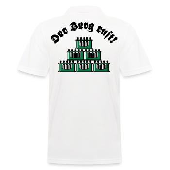 Der Berg Ruft! (Bier / Bierkästen / Grün / Old) - Männer Poloshirt - Weiß - Hinten - Kai (181cm)
