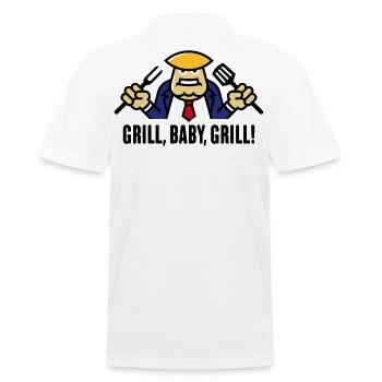 Donald – Grill, bébé, grillade ! (Barbecue / POS) - Polo Homme - blanc - Dos - Kai (181cm)