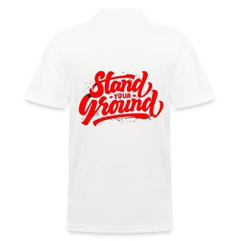 stand your ground - Men's Polo Shirt - white - Back - Kai (181cm)