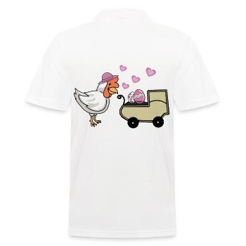 Hen Chicken Chickens Poultry Baby Egg Eggs - Men's Polo Shirt - white - Back - Kai (181cm)