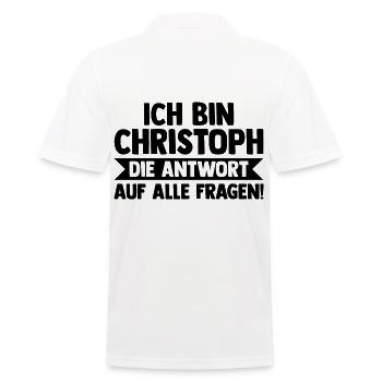 First name Chris Christoph - Men's Polo Shirt - white - Back - Kai (181cm)