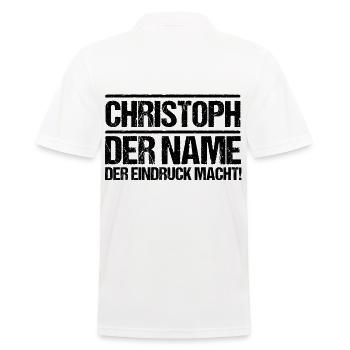 First name Chris Christoph - Men's Polo Shirt - white - Back - Kai (181cm)