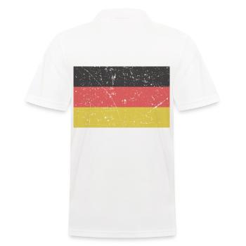 Deutschlandfahne verkratzt Vintage Retro Flagge - Männer Poloshirt - Weiß - Hinten - Kai (181cm)