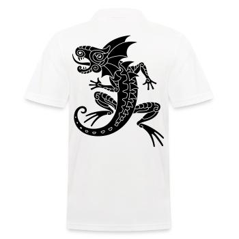 Echse - Männer Poloshirt - Weiß - Hinten - Kai (181cm)