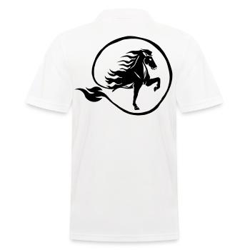 Edles Islandpferd Flamme Pferdesport Reiterin - Männer Poloshirt - Weiß - Hinten - Kai (181cm)