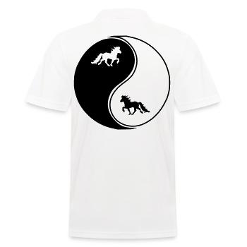 Islandpferde Yin Yang Freizeitreiten Pferd - Männer Poloshirt - Weiß - Hinten - Kai (181cm)