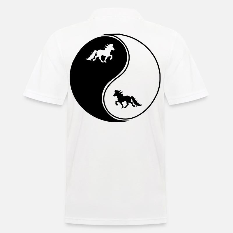 Islandpferde Yin Yang Freizeitreiten Pferd - Männer Poloshirt - Weiß