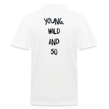 50. Geburtstag - Männer Poloshirt - Weiß - Hinten - Kai (181cm)