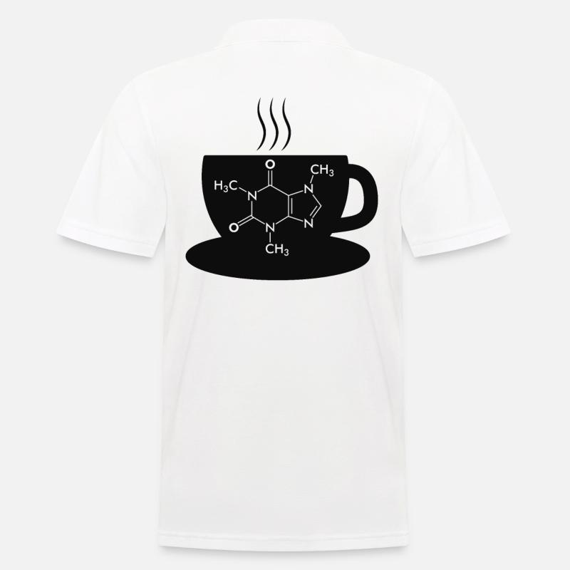 Kaffee Caffeine Molecule - Männer Poloshirt - Weiß