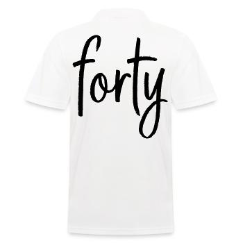 forty 40 Geburtstag Jubiläum Geschenk - Männer Poloshirt - Weiß - Hinten - Kai (181cm)