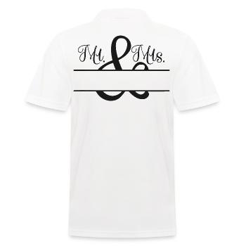 Mr. & Mrs. + Name zum Anpassen - Männer Poloshirt - Weiß - Hinten - Kai (181cm)