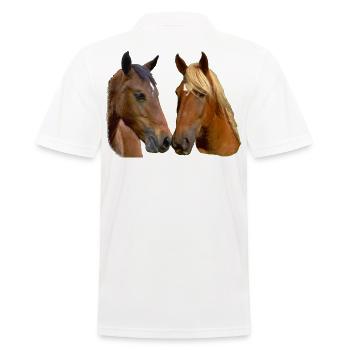 Twin Horses Embrace - Men's Polo Shirt - white - Back - Kai (181cm)