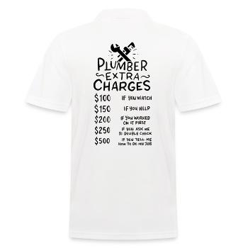 Klempner - Männer Poloshirt - Weiß - Hinten - Kai (181cm)