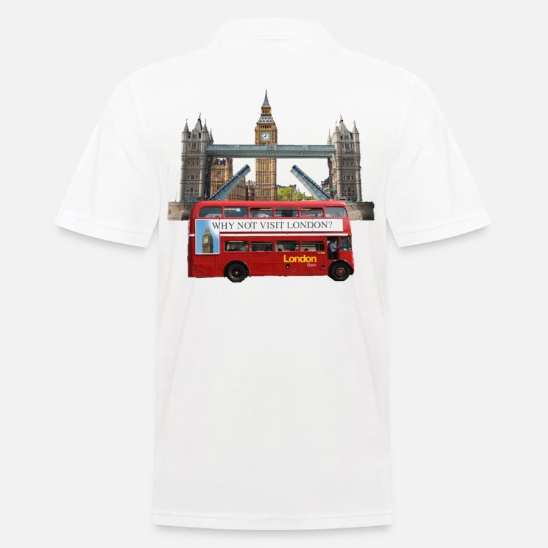 London Landmarks Collage - Männer Poloshirt - Weiß