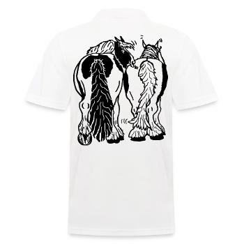 Drôle de bricoleur de derrière, à cheval - Polo Homme - blanc - Dos - Kai (181cm)