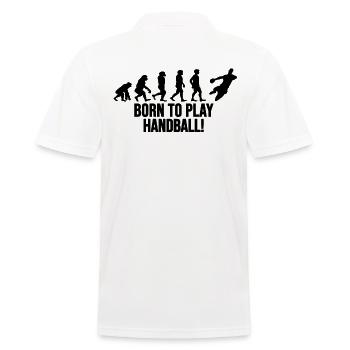 Born to play Handball Evolution Geschenk lustig - Männer Poloshirt - Weiß - Hinten - Kai (181cm)