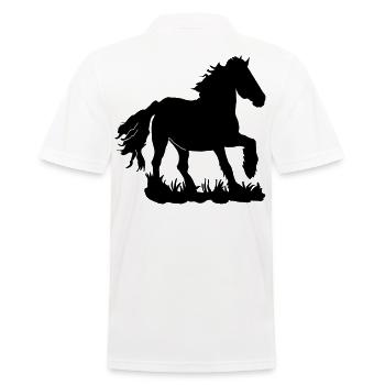 Friese im Galopp - Männer Poloshirt - Weiß - Hinten - Kai (181cm)
