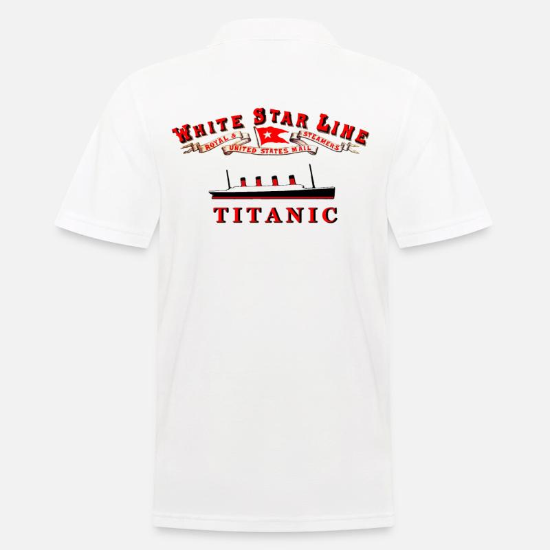 TITANIC WHITE STAR LINE - Männer Poloshirt - Weiß