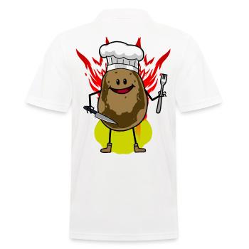Patates chaudes frites Cuisson de cuisine - Polo Homme - blanc - Dos - Kai (181cm)